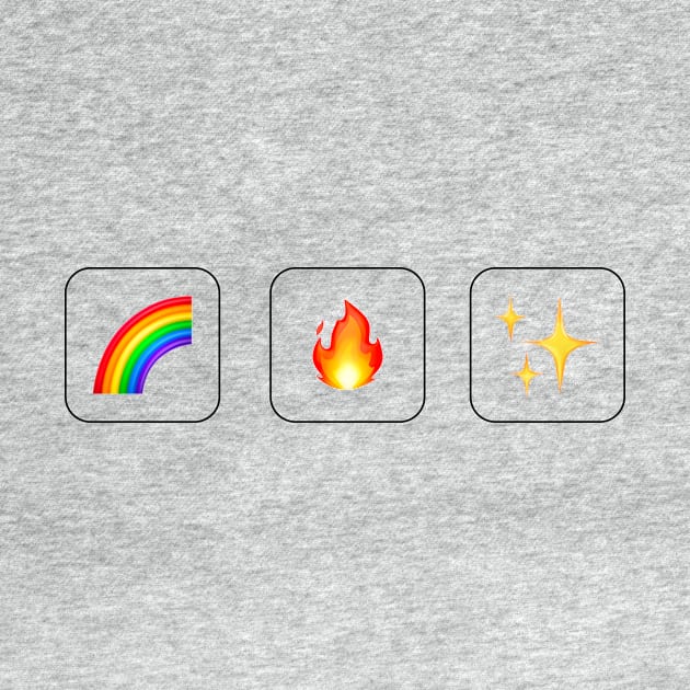 Rainbown, Fire, Star Emoji Positive vibes no text by IcyGangz